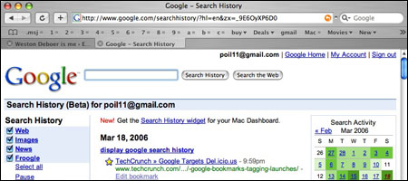 Google Search History